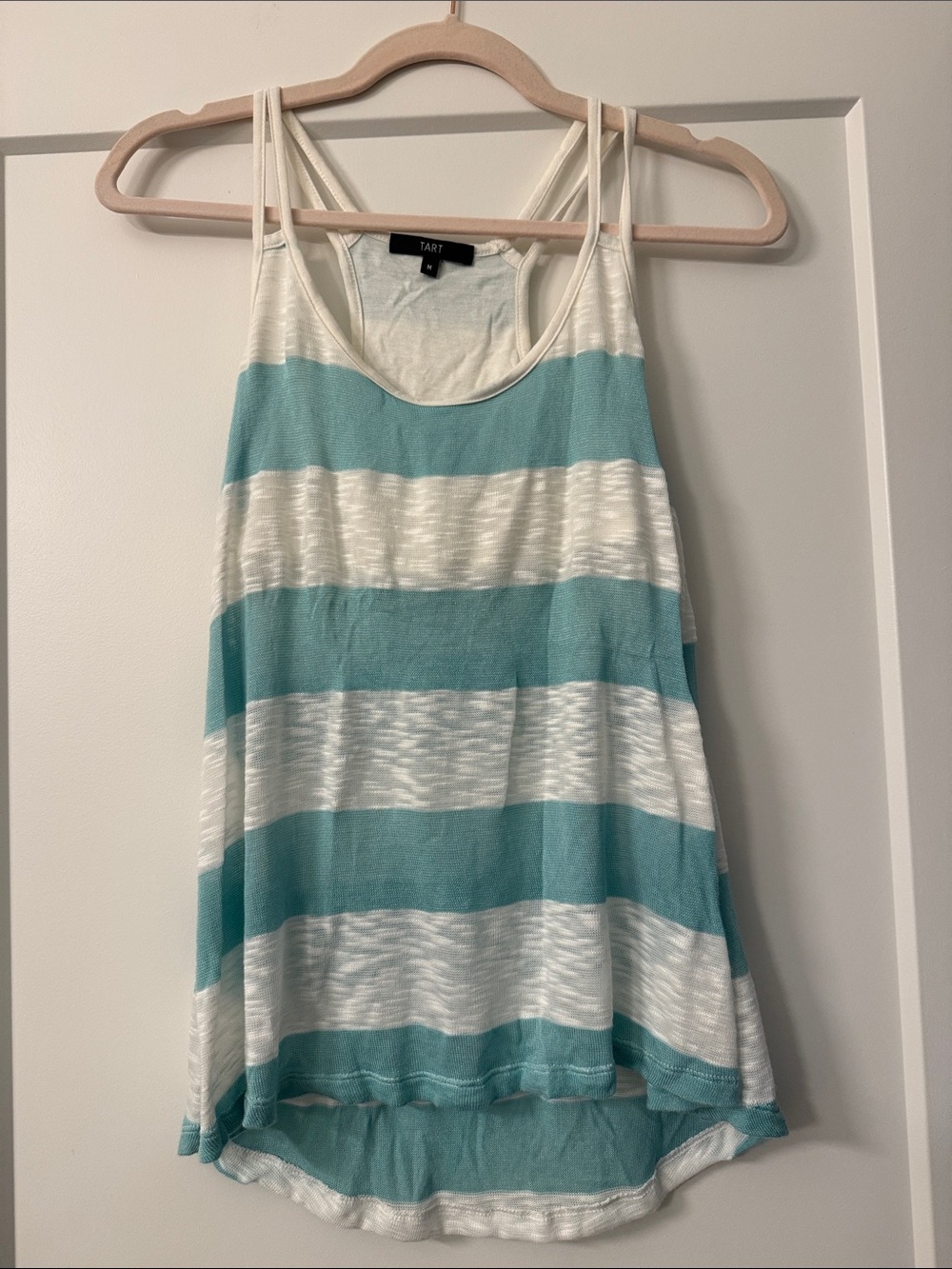 Tart Striped Scoop Neck Tank - Aqua & White
